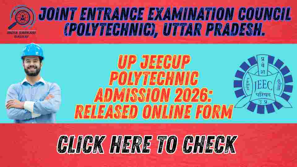 UP JEECUP Polytechnic Admission Online Form 2026 Apply Now and Result Declared